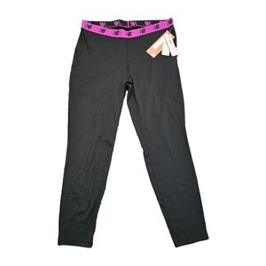 New‎ Balance NWT Mid Rise Long Leggings NB Dry/Heat Athletic Logo Black Pink XL